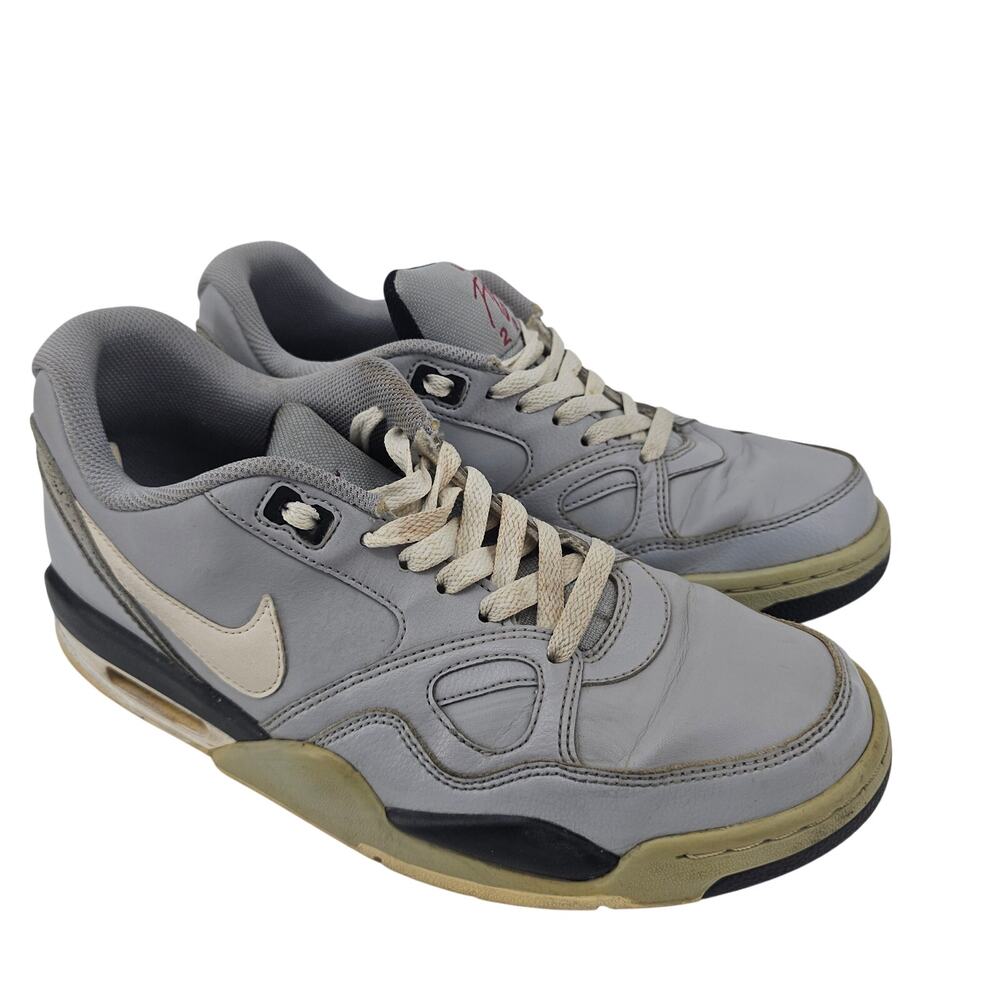 Nike Flight '13 Mid Sneaker Shoe Wolf Grey White Mens 9.5 3599467-001 Streetwear